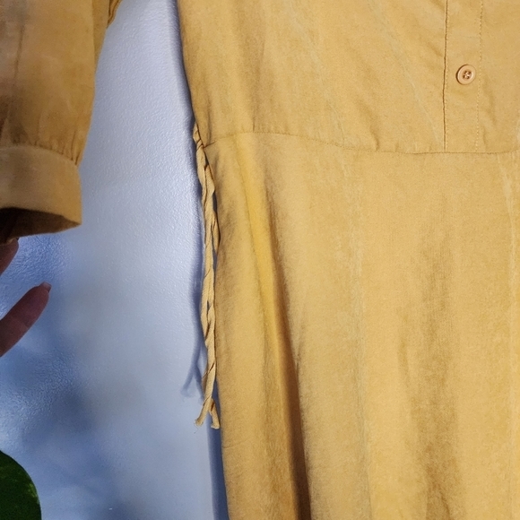 New mustard yellow spring summer swing baby doll dress size small - Picture 4 of 6